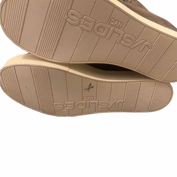 J Slides Taupe Whitney Fur Wedge Sneaker - Picture 5 of 5